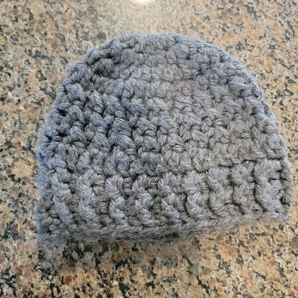 Chunky crochet beanie gray hat